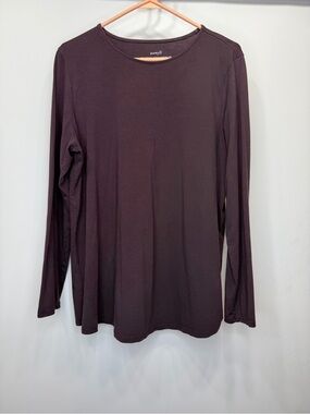 Pure Jill pima stretch-cotton tee – purple | size large